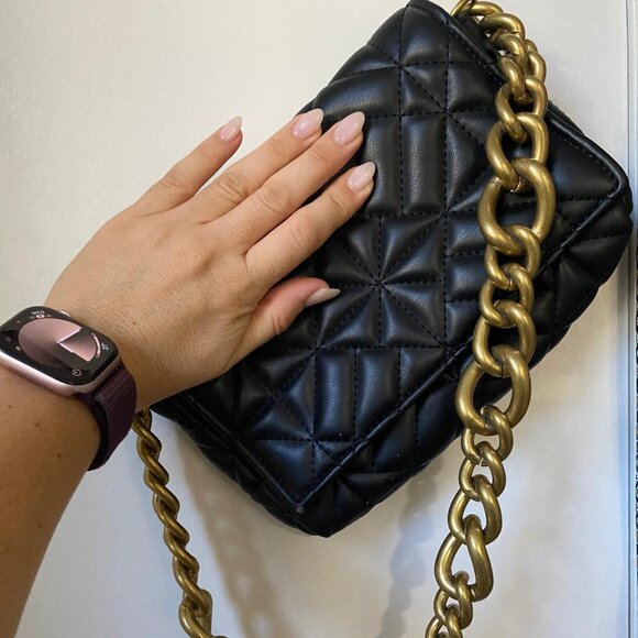 Black Tan Zara bag with gold chain - Picture 3 of 8